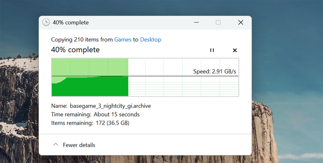 Copying data on this drive is extremely fast
