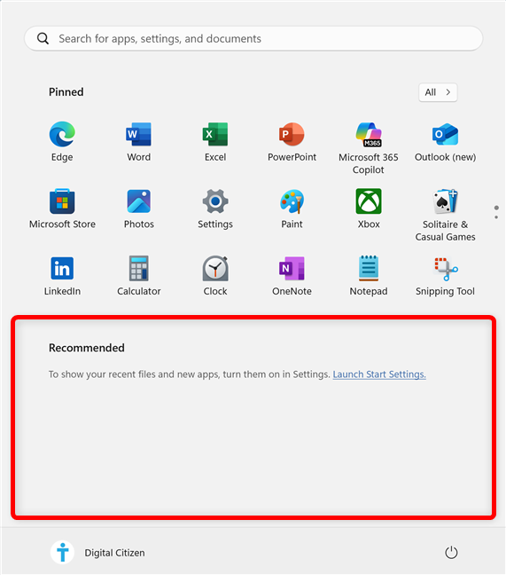 You can't remove the Recommended list from Windows 11's Start Menu