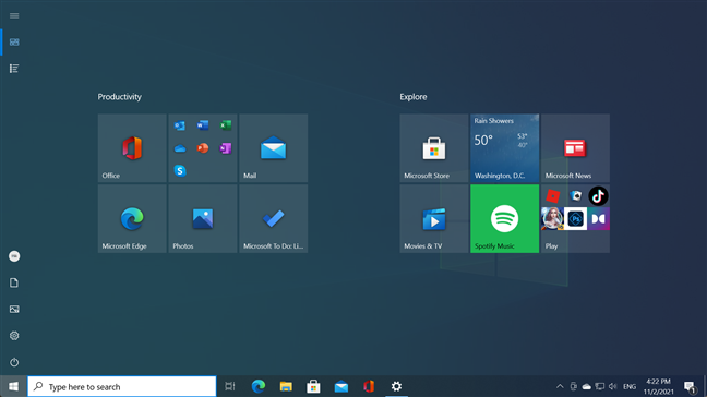 Windows 11's Start Menu can't go full-screen like the one in Windows 10