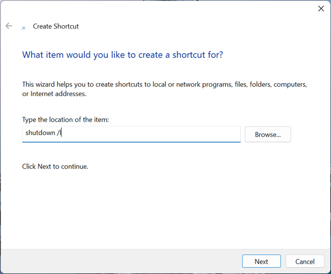 Create a shortcut for signing out of Windows 11